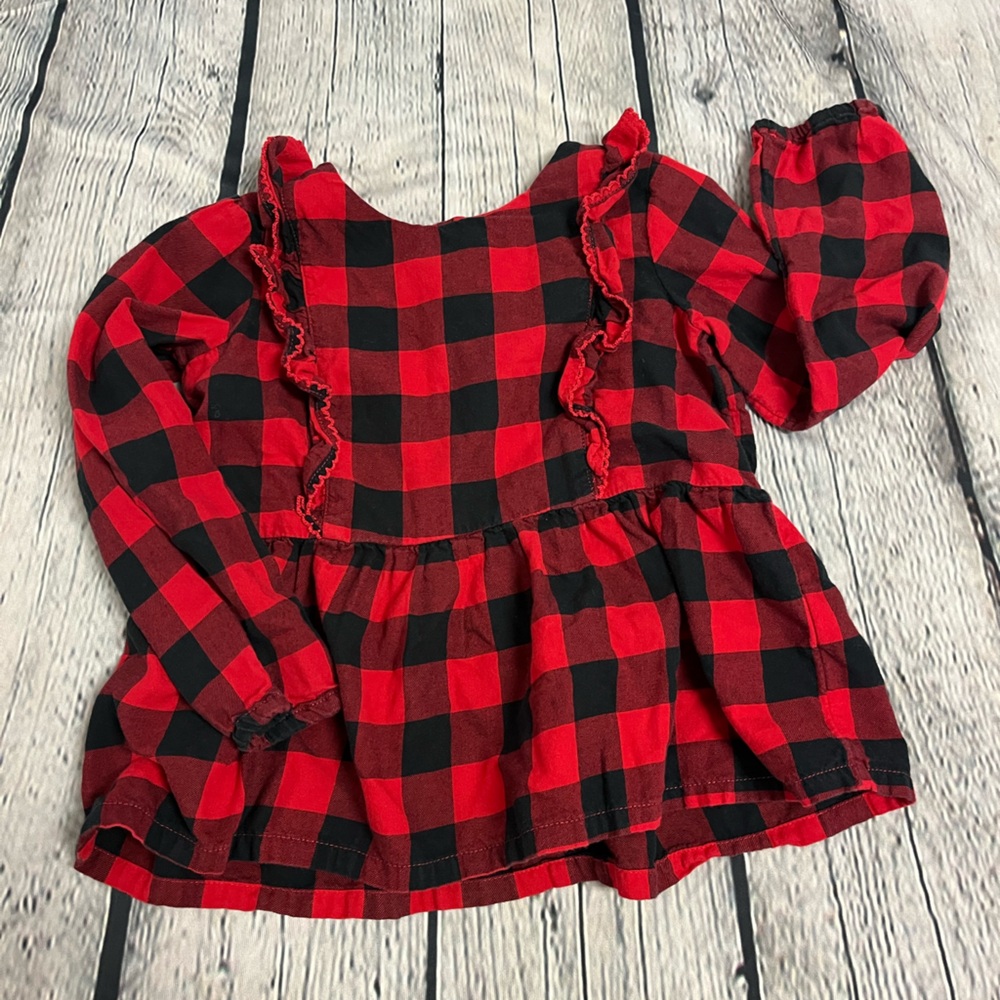 Baby Gap Buffalo plaid ruffle top size 5